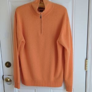 Alan Flusser 100% Pure Cashmere 1/4 Zip Sweater. Size L.